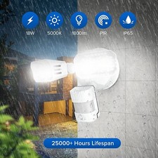 PIR LED Strahler Fluter mit Bewegungsmelder Wasserdicht Lamp 18W=150W IP65 CE