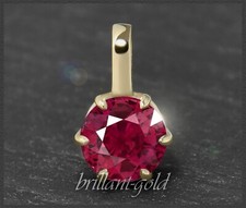 Rubin Gold Anhänger mit 1,30ct, 585 Gelbgold 14 Karat Damen Gleiter