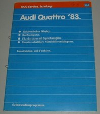 Selbststudienprogramm SSP 46 Audi Urquattro Digifiz BC quattro Typ 85 08/1982!