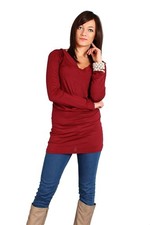 Damen Langarm Minikleid Shirt Longshirt Bluse mit Rückenausschnitt Gr. S M 36 38