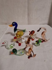 9  x  Vogel Ente Schwan Singvogel 7-2 cm LAUSCHA DDR Thüringen  Glaskunst Tiere