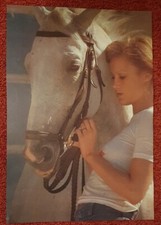 Poster Bild Pferdeposter Pferde Mädchen mit Schimmel