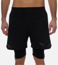 PUMA TRAIN EVOKNIT WOVEN 5" 2-IN-1 Men's Running Shorts 520869-01 black XXL 2XL