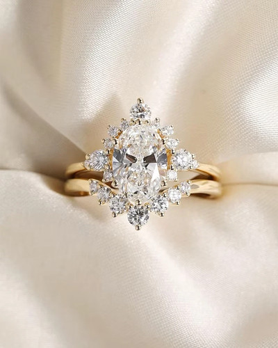 High end diamant oval band - band, set
