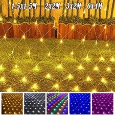 LED Lichternetz Lichterkette 2x2M 3x2M 6x4M Weihnachten Außen Innen Zaun Deko DE