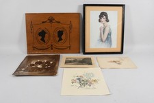 Q10X75- Konvolut Bilder Varia ua alte Fotografie Kohlezeichnung Aquarell Drucke