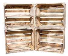 DIY Set (4 Kisten) Gemischtes Paket Flambierte Holzkisten-Weinkisten/Regal 