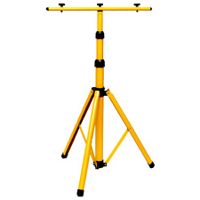 Gelb Doppel Stativ für Halogenstrahler, stabil, Baustrahler, Scheinwerfer