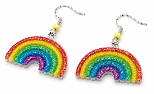 Regenbogen glitzer ohrringe - regenbogen,