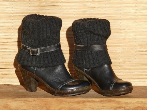 Strick boots leder - boots,