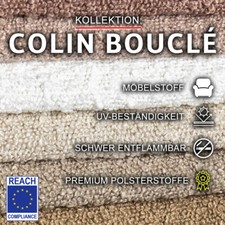 Polsterstoff Colin Bouclé Frottier-Velours Möbelstoff Meterware Premium