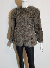 Zara Woman schöne feminine Jacke Felljacke Lammfelljacke Echtfell Pelz Stahlgrau