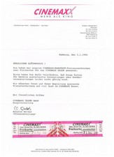 Neueröffnung Cinemaxx Kino Essen 1991: Karstadt Preisausschreiben = 2 Freikarten