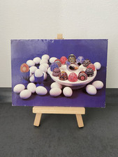 Vintage Postkarte Sorbische Ostereier, bunte und weiße Eier, Ostern