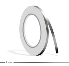 ZIERSTREIFEN 4mm SILBER METALLIC GLANZ 10m Auto silver Stripe Boot 0,4 cm Dekor
