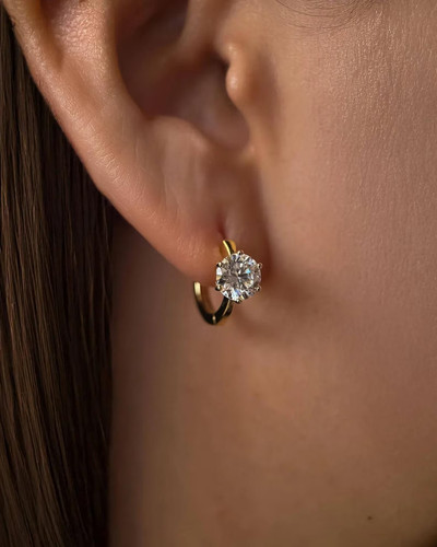 10k gelbgold diamant creolen - diamant,