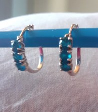 Königsblauer Apatit ,Creolen Silber Ohrringe