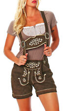 Trachten Lederhose Damen Engelleiter Shorts kurze Hose braun Lederhosen kudc5