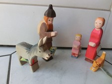 OSTHEIMER Figuren Knecht Ruprecht Esel Mutter Kind Tochter / Mädchen Katze