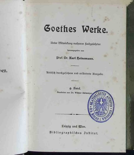 Goethes werke band - 9.,