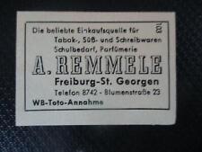 (13826) Reklame / Streichholzetikett A. Remmele, Freiburg-St. Georgen