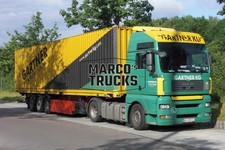 LKW Foto MAN TGA XL 440 Container-Sattelauflieger Österreich grün GARTNER #j6wd