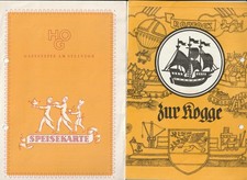 Rostock , Speisen und Getränkekarten Konvolut, versch. Gaststätten/Bars -Facharb