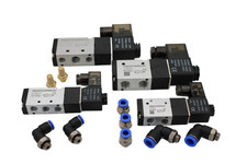 Pneumatikventil 3/2 - 5/2 Wege komplett mit CDC Steckverbinder und Schalldämpfer