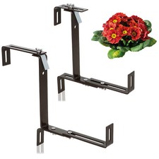 2x Premium Blumenkastenhalter für Balkon-Brüstungen und Geländer - flexible