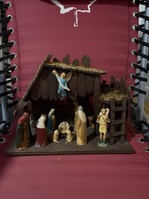 Weihnachtskrippe Vintage Krippenstall Sehr Guter Zustand Mit Liefern Holz