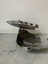 METALL  ASCHENBECHER von " ROCCA " Rennboot, Design, Chrom, 60er Jahre, France