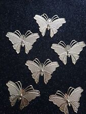 6 Stück Metall Ornamente Ideen mit Herz K.Jittenmeier Hellgold Neu