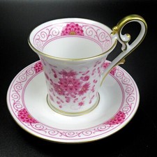 Kaiser Porzellan Mokkatasse + Untertasse Dekor PETERSBURG wie Indisch Purpur