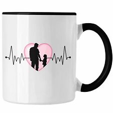 Trendation - Papa und Tochter Tasse Geschenk Vatertag Herzschlag Geschenk von To