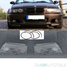 Coupe Cabrio Scheinwerferglas Scheinwerfer Glas Set passt für BMW E46+DICHTUNG