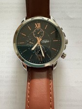 Herren Buffalo Armbanduhr in Schwarz/Cognac/Silber/Rosegold 43 mm