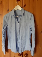 Mango hellblaue Bluse m. weissen Punkten v. Mango basics Gr. S