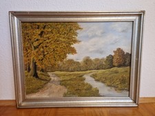 Öl Gemälde Weg zum Bach