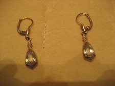 835Silber/8K Gold,antike Art Deco Ohrringe,blaue Spinelle