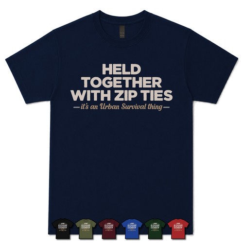 Held together with zip ties - together,