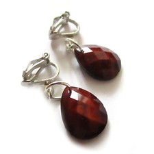 Ohrclips Tropfen braun Clips