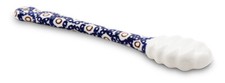 Bunzlauer Keramik Honiglöffel mit Wellenstruktur, Länge 17,9 cm Ø3,5 cm, Dekor 4