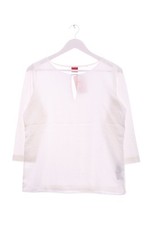 HUGO BOSS Glanzbluse Damen Bluse Gr. DE 36 weiß Casual-Look