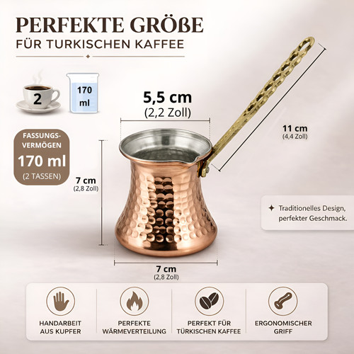 Türkische kupfer cezve - cezve, –