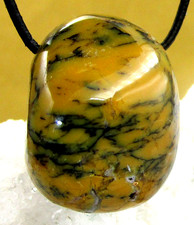 MOOSOPAL MOOS OPAL  XL Trommelstein gebohrt  Freeform EDELSTEIN ANHÄNGER  Nr.5