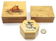 3x Schmuck Holz-Schatulle