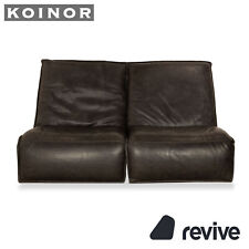 Koinor Free Motion Epiq Leder Zweisitzer Sofa Anthrazit Grau Schwarz Couch