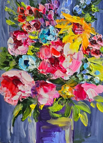 Blumenstrauß ölbild 15x20 - Ölbild, cm