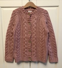 Next England Strickjacke Cardigan 122 Zopfmuster Strick Rosa Mädchen