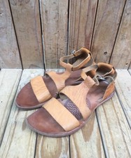 CYDWOQ Damen Offen Braun Leder